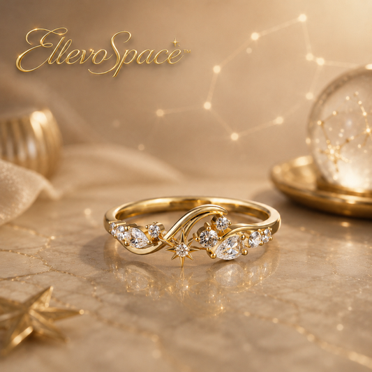 ElevoSpace™ Starcurrent Pear Moissanite Celestial Wave Band