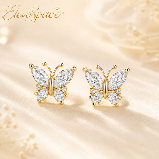 ElevoSpace™ Celestial Wingbeat Marquise & Pear Moissanite Stud Earrings