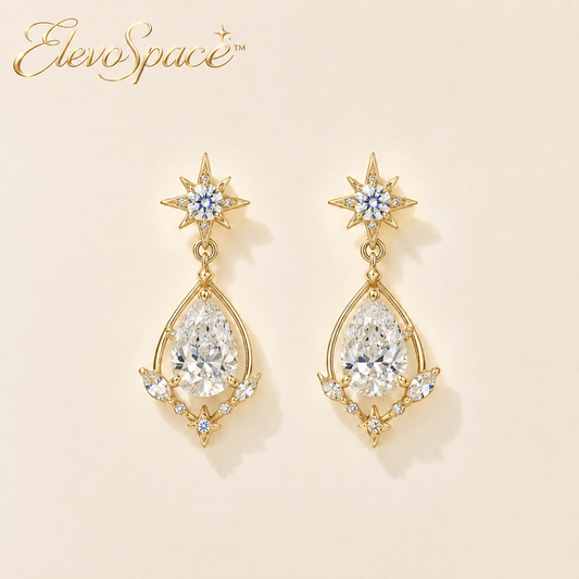 ElevoSpace™ Astercradle Pear Moissanite Drop Stud Earrings